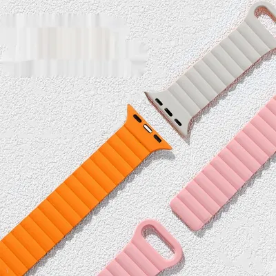 Two-color Silicone Magnetic Back Ring Buckle Watch Band