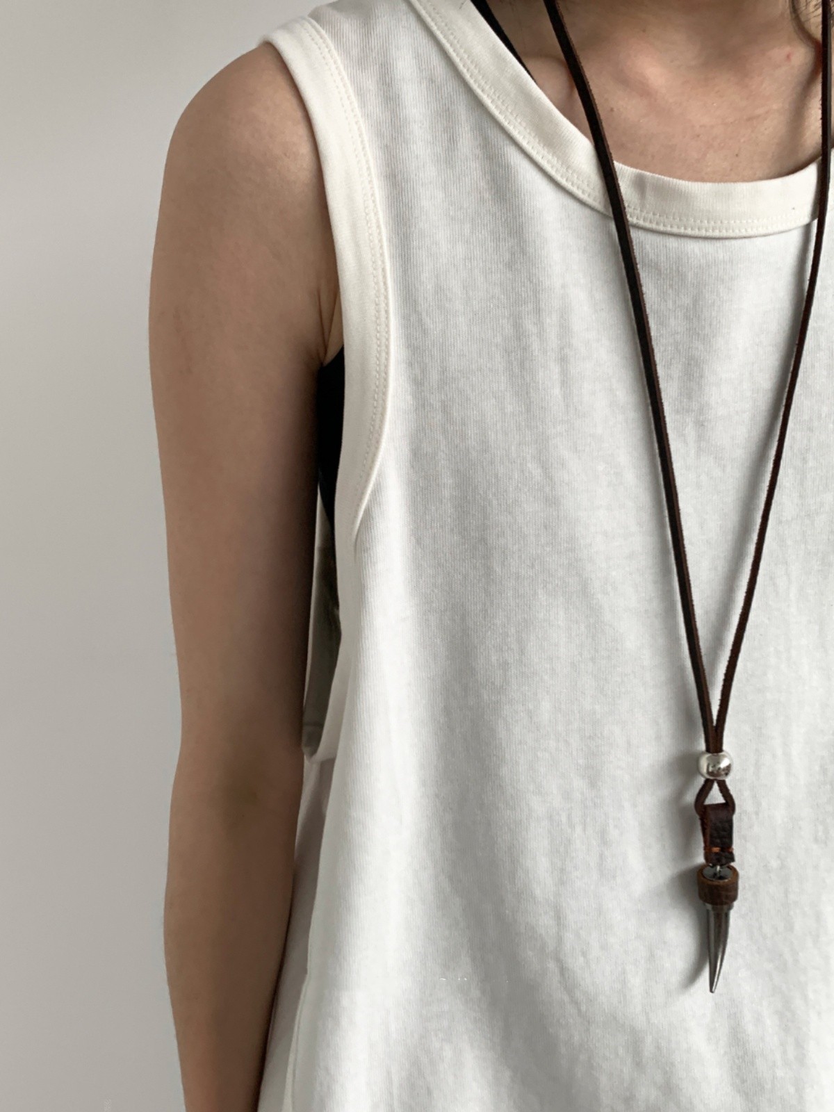 Japanese Vintage Leather Rope Pendant Necklace