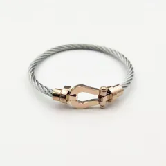 Magnetic Buckle Stainless Steel Wire Bracelet - Rose Gold Head Steel Rope B - View 1