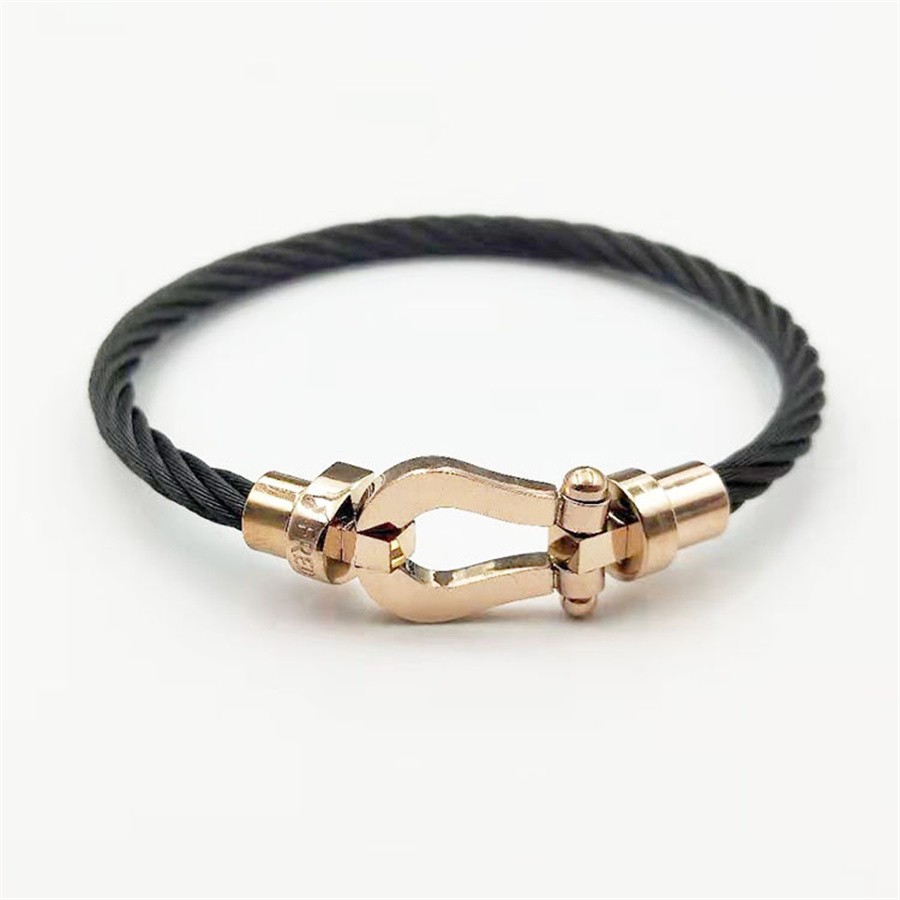 Rose Gold Head Black Rope