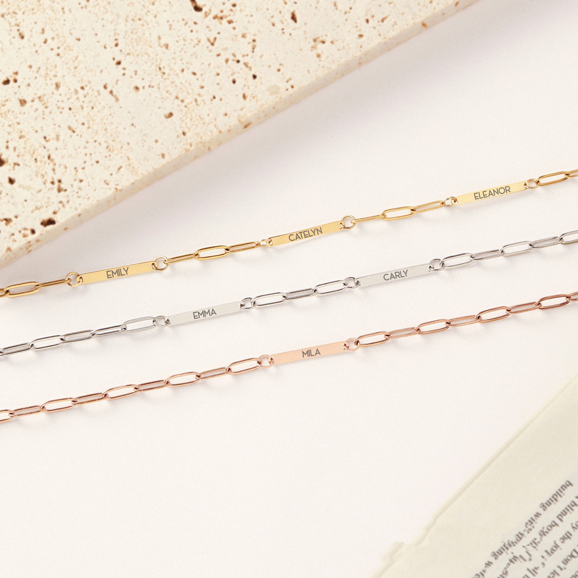 DIY Personalized English Alphabet Name Multiple Bending Cards Multiple Stainless Steel Bracelets