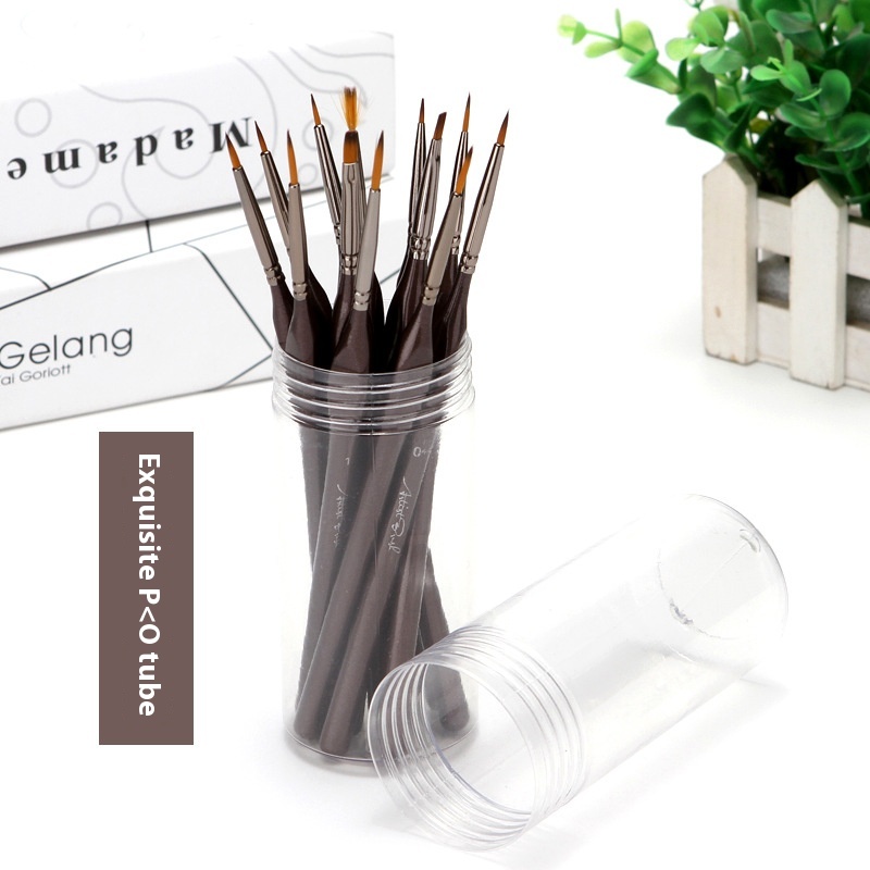 Painting Triangle Pole Double Color Nylon Hair Hook Line Pen Watercolor Brush Professional Art Supplies