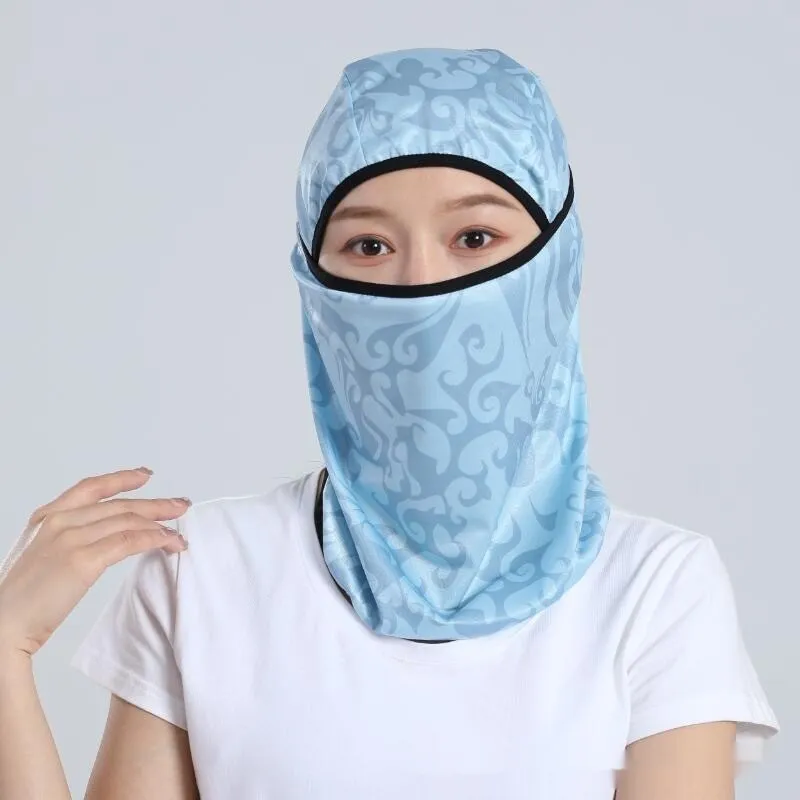 Summer Ice Silk Sun Protection Mask Men's Head Cover Full Face Fishing Sun Protection Scarf - Xjb301