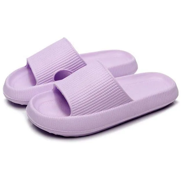 Home Slippers Couples Feel Cool Stepping On Excrement - Purple