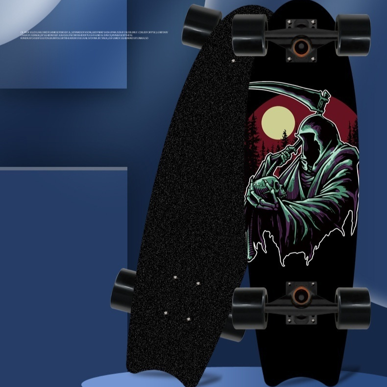 Single Warped Brush Street Board Fishtail Skateboard Maple Scooter Board Surfboard