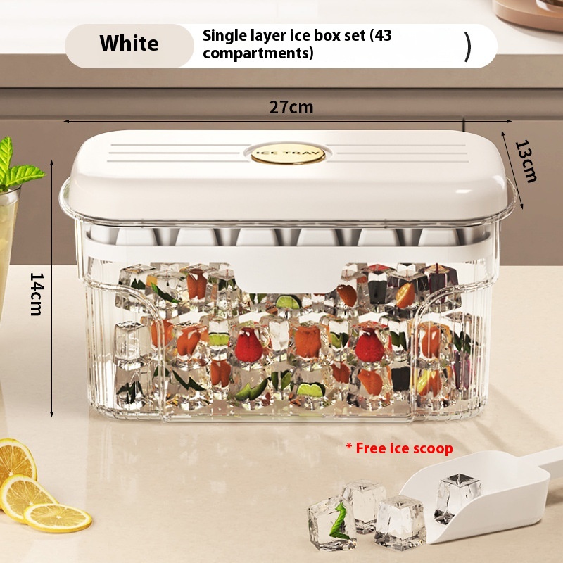 White Single Layer Ice Tray