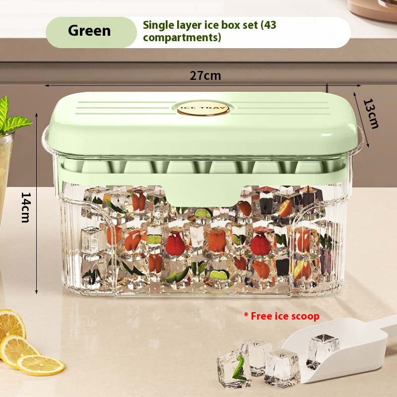 Green Single Layer Ice Tray