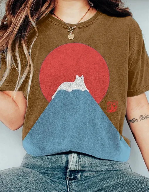 Women's Letter Casual Loose Short Sleeves Blouse O2H2407221515 - Shop at LoveMi
