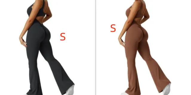 YEOREO Women Sleeveless Flare Jumpsuits Black And Coffee - Shop at LoveMi