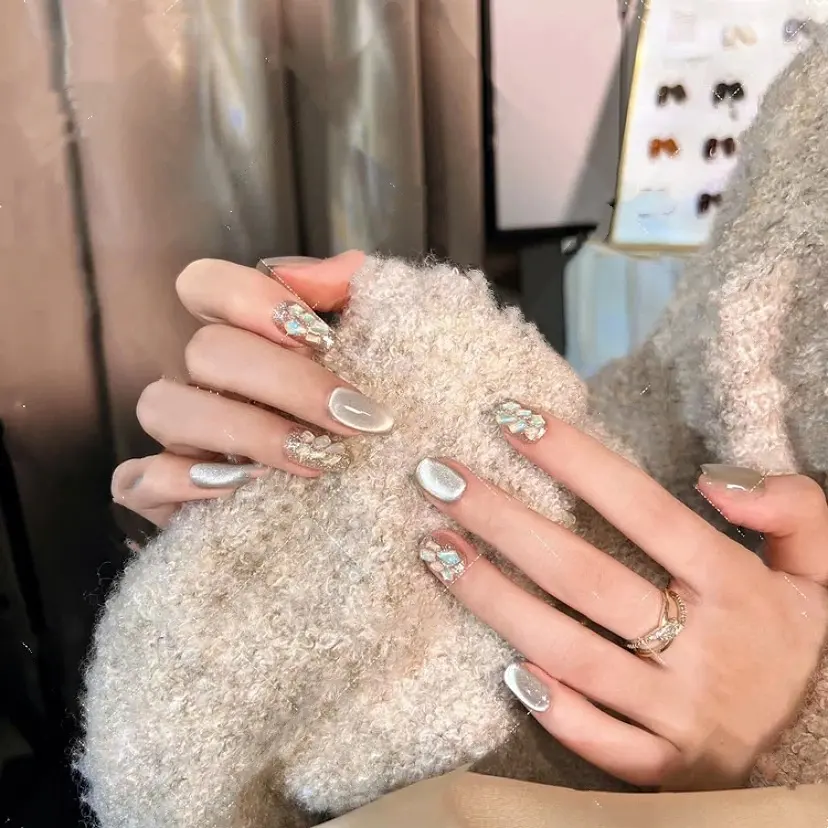 Mint Cat Eye UV Nail Beauty Patch