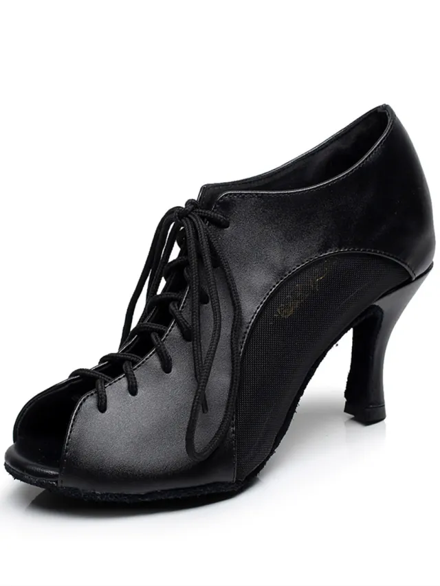Women's Latin Dancing Shoes Mid And Low Heel Soft Bottom Black - Shop at LoveMi
