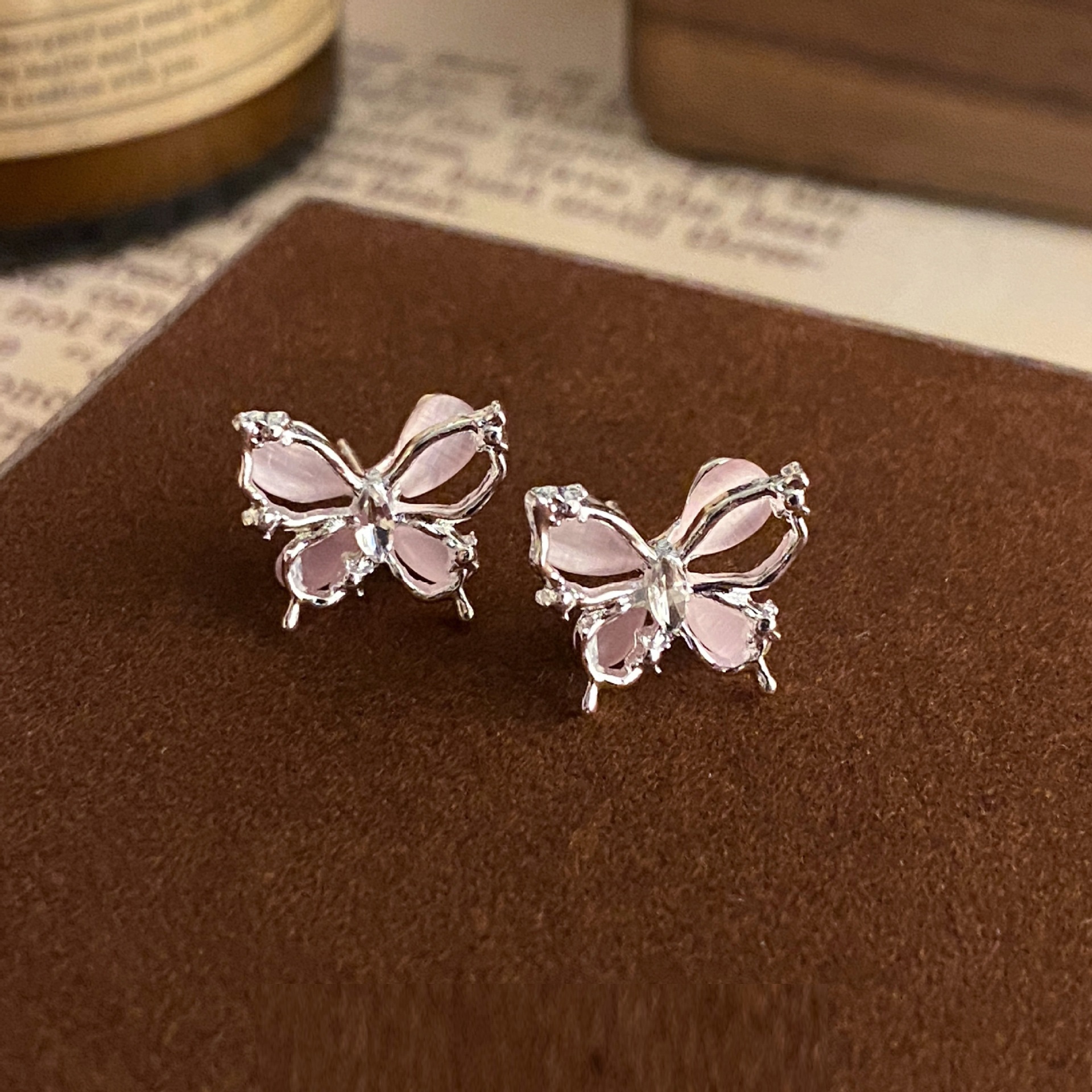 Pink Butterfly Earrings