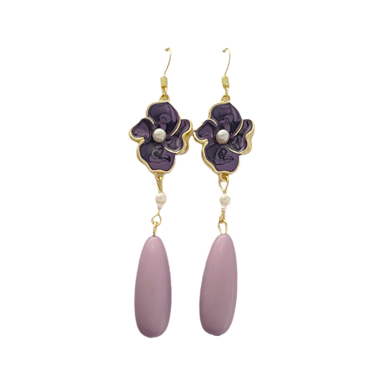 Purple Flower Earrings