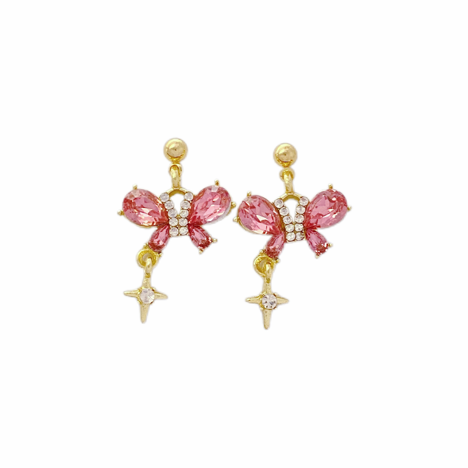 Pink Butterfly Earrings