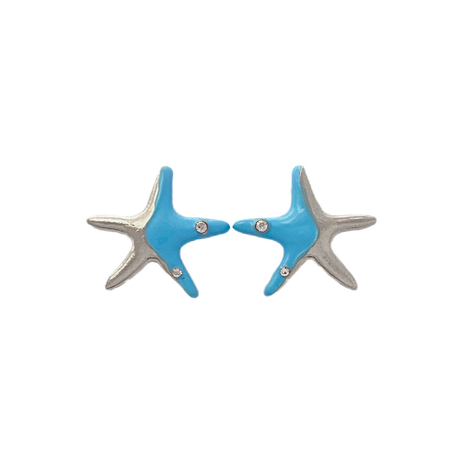 Blue Starfish Stud Earrings