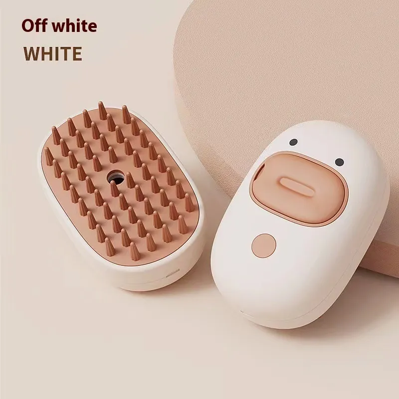 Pet Whale Small Yellow Duck Spray Massage Comb - Small Yellow Duck White