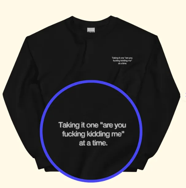 European And American Digital Printing Croissant Round neck Sweater Black A - Shop at LoveMi