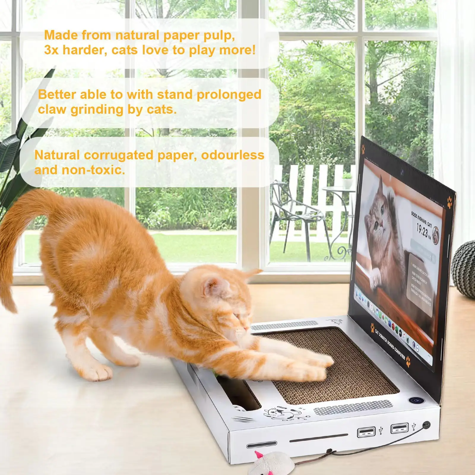Game Machine Computer Shape Cute Cat Scratch