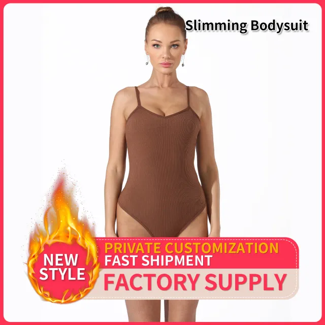 Women's Fashion Simple Solid Color Bodysuit Coffee - Shop at LoveMi