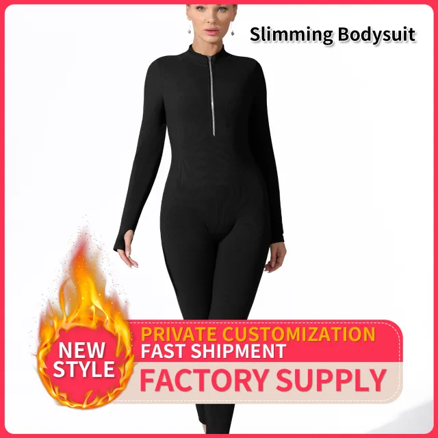 Women's Fashion Simple Solid Color Bodysuit Black - Shop at LoveMi