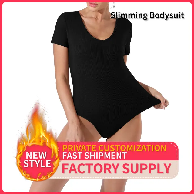 Women's Fashion Simple Solid Color Bodysuit Black - Shop at LoveMi