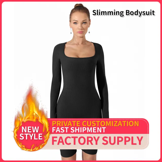 Women's Fashion Simple Solid Color Bodysuit Black - Shop at LoveMi
