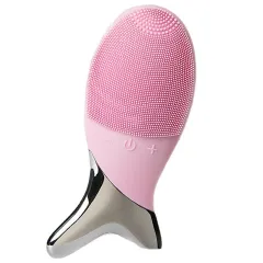 Silicone Gel Cleansing System Electric Facial Nstrument Cleaning Brush Pores Inductive Therapeutical Instrument Vibration Massager - Pink - View 1
