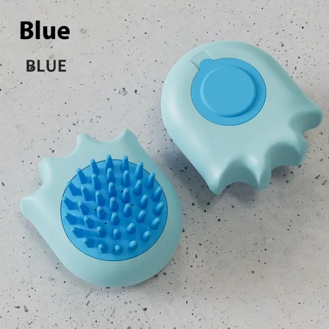 Pet Bath Brush Cat Dog Massage Comb Blue - Shop at LoveMi