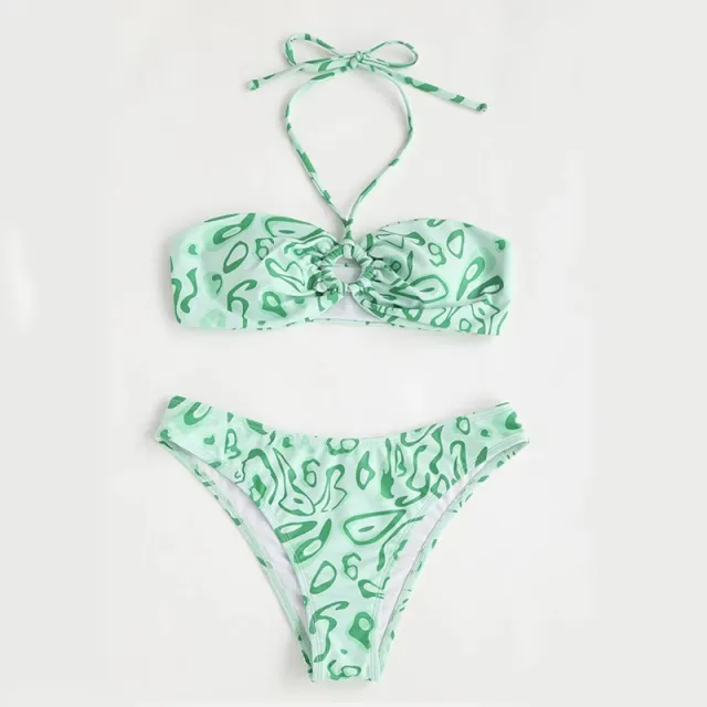 Bandeau Bikini Sexy Split Swimsuit Green - Shop at LoveMi