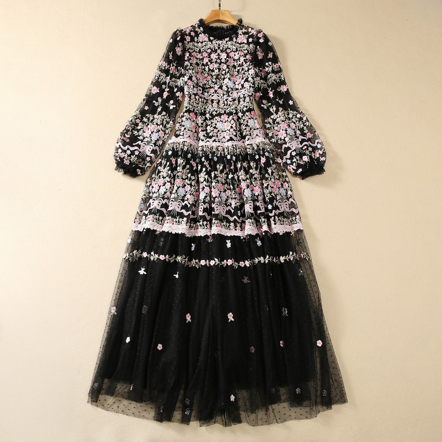 Heavy Embroidery Mesh Swing Dress — image 1