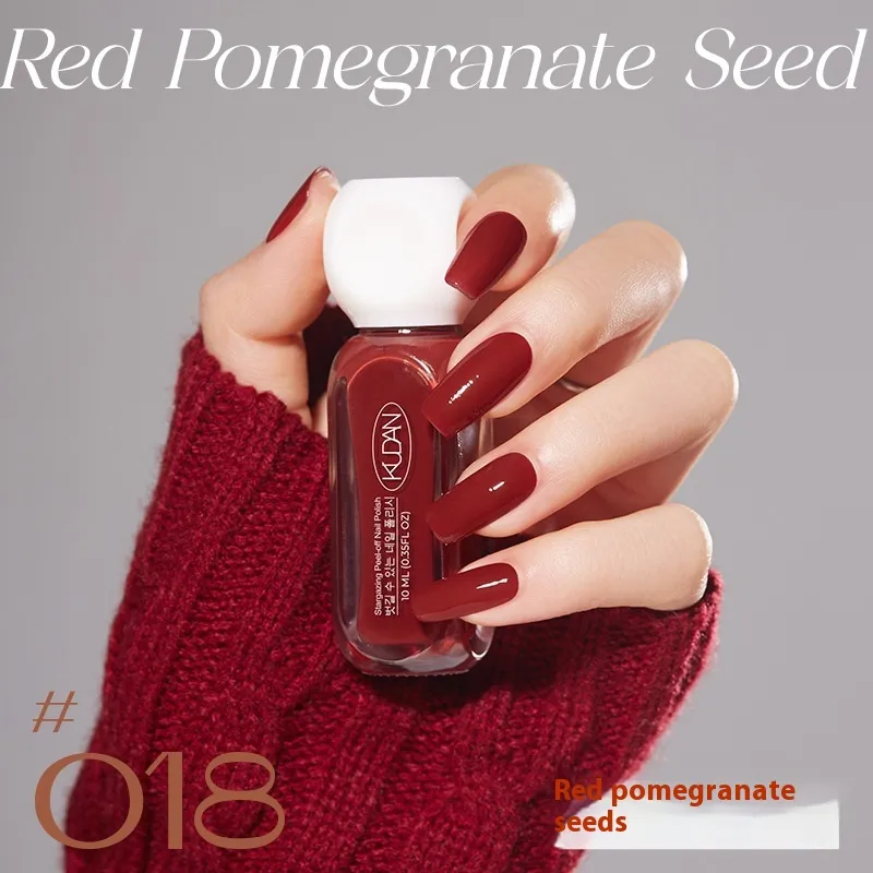 Water-based Nail Polish Peelable Quick-drying Baking-free Long-lasting Summer Macaron Popular Color - 18 Red Pomegranate Seed