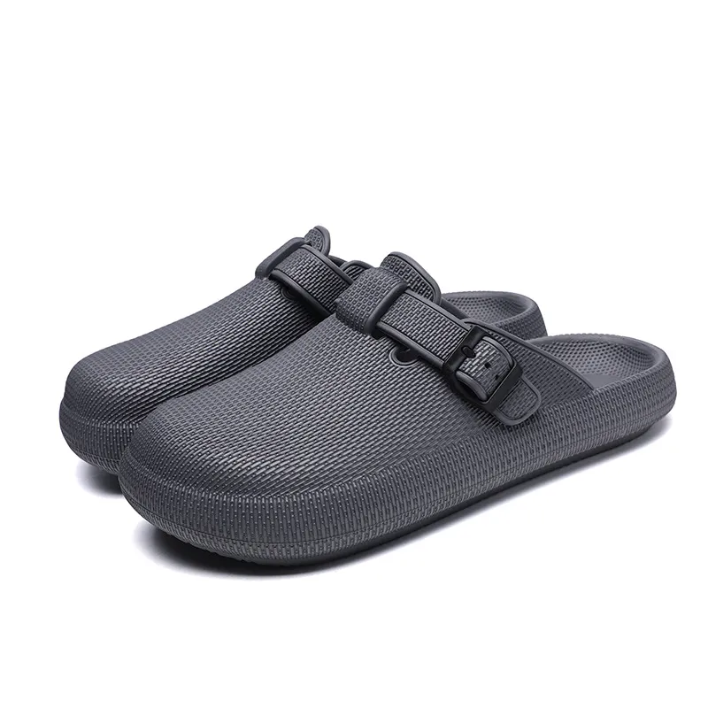 Closed Toe Adjustable Sandals Fashion Couple Casual Female Summer - Grey