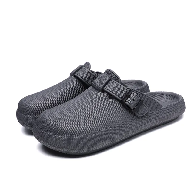 Closed Toe Adjustable Sandals Fashion Couple Casual Female Summer Gray - Shop at LoveMi