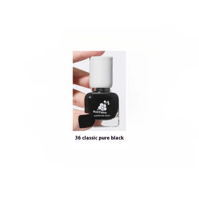 Water based Quick drying Baking free Long lasting Tearable Popular Color White Fragrance retaining Nail Polish 36 Classic Pure Black - Shop at LoveMi