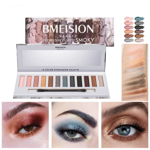 Eye Shadow Earth Color Smoky Makeup Shimmer Matte Gray And Brown Plate Smoked - Shop at LoveMi