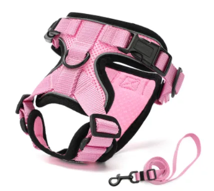 PawProwl-Walking Cat Harness - Pink Suit