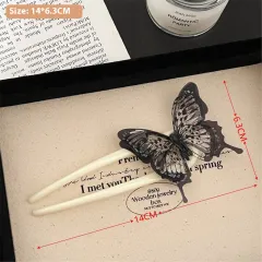 Super Fairy Three-dimensional Butterfly Barrettes Fashion Special-interest - 4 Black Bow Hairpin - View 1