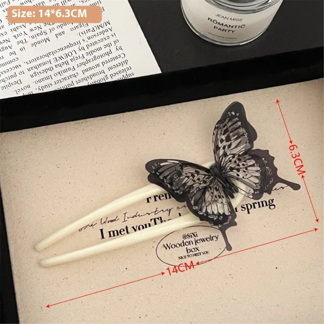 Super Fairy Three dimensional Butterfly Barrettes Fashion Special interest 4 Black Bow Hairpin - Shop at LoveMi