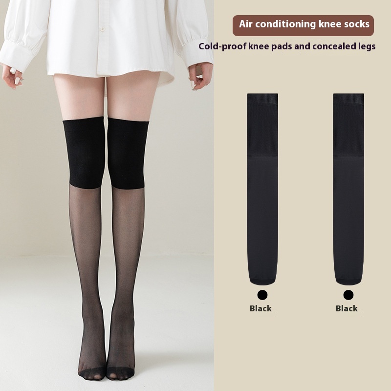 Black Knee Protector Stockings