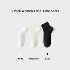 Pure Cotton Summer Antibacterial Breathable Mid-calf Socks Tight - Simple Package - View 1