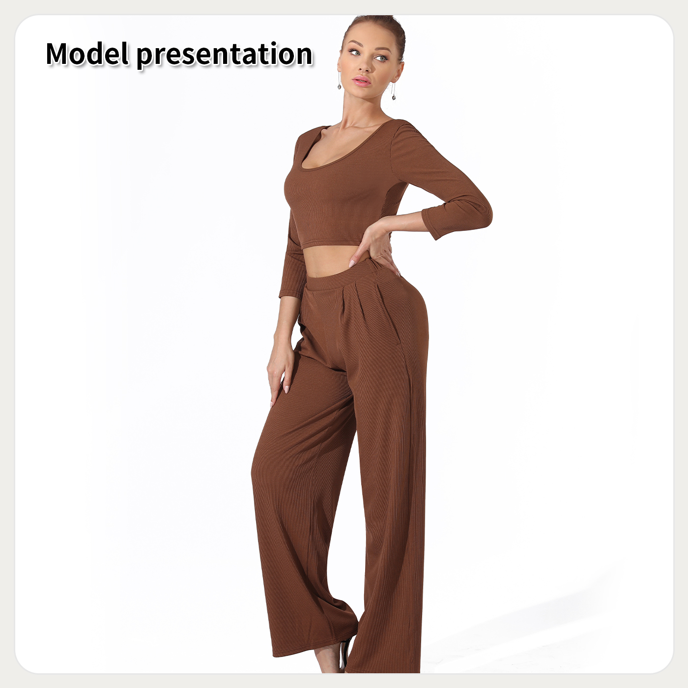 Womens-Fashion-Simple-Solid-Color-Top-Pants-Set