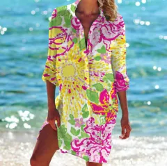 Women's Fashion Simple Printed Bikini Coat Shirt - Yu000321-S - View 1