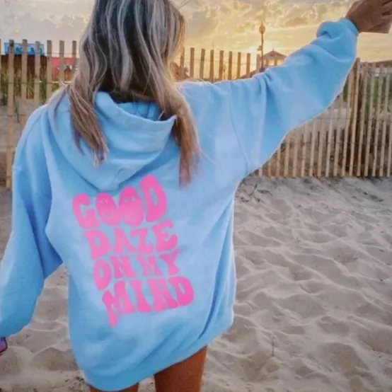 Women's Letter Print Casual Long-sleeved Hoodie - Style 7-Xl