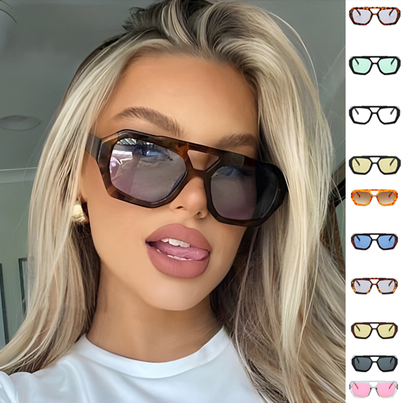 Leopard sunglasses for summer beach vacation. Unique design, stylish and beautiful. Good material, comfortable wear. A variety of colors, any choice. Applicable scenarios: sun protection, travel, fashion wear, driving, party. Color:C1: tofu pudding light 