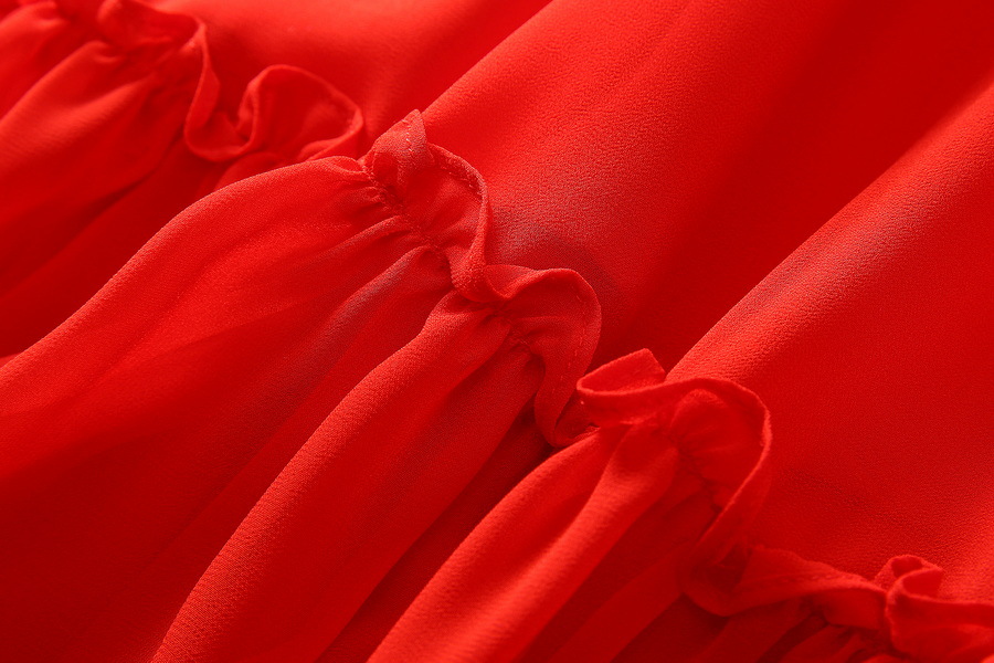 Long Sleeve V-Neck Pleated Dress