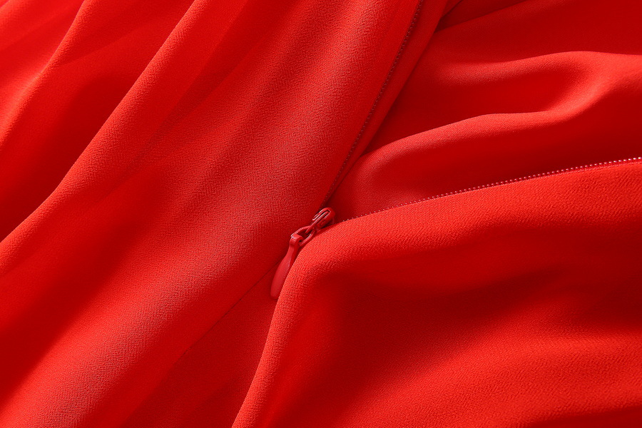 Long Sleeve V-Neck Pleated Dress, picture 6 of 7