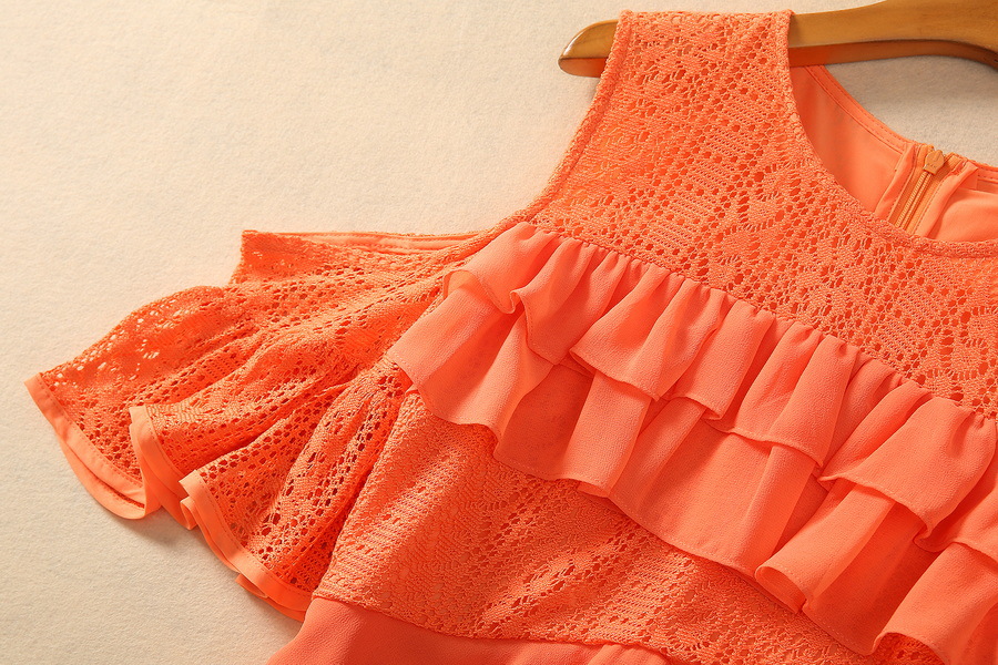 Ruffle-Trim Mid-Length Swing Dress, picture 5 of 8