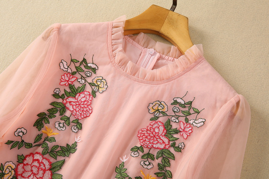 Embroidered Mesh Swing Dress, picture 2 of 8