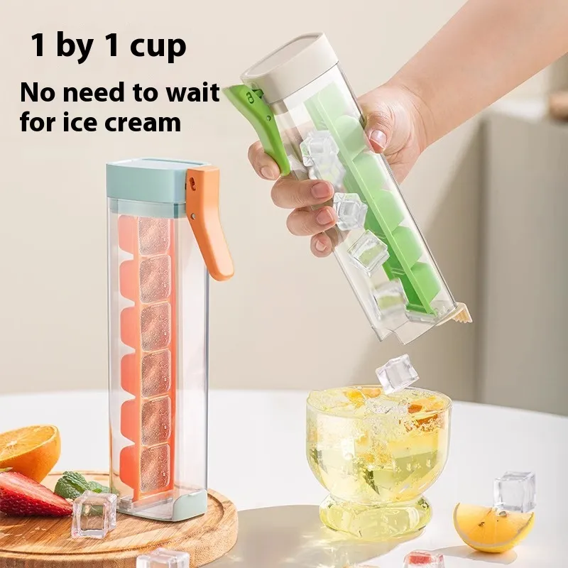 Ice Cube Mold Household Ice Maker Food Grade Press Ice Tray Ice Cube Maker Ice Tray Mold With Storage Box Kitchen Gadget – image 2