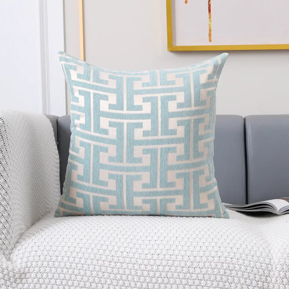 Chenille Jacquard Pillow Cover Plaid